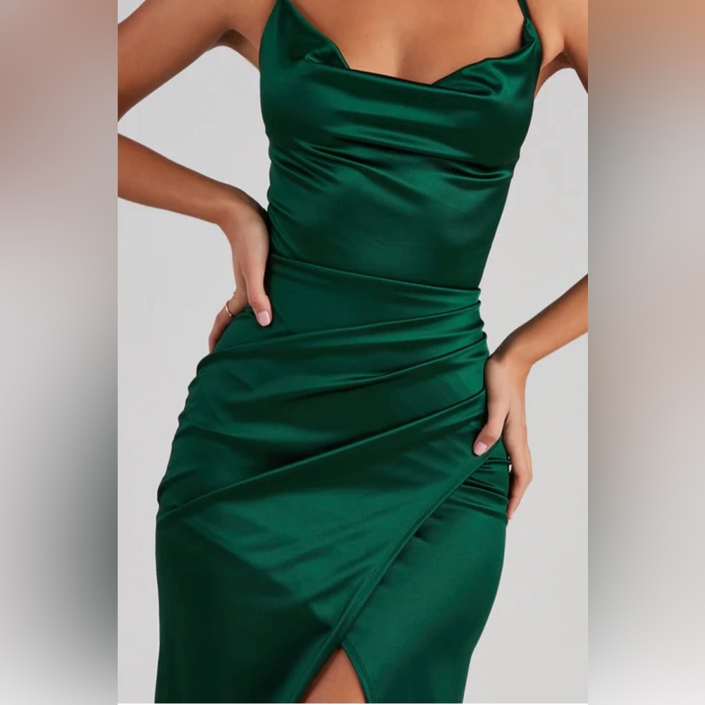 Formal holiday party or prom Chelsea satin dress.